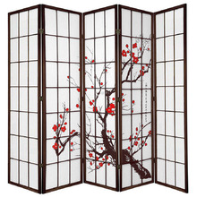 5 Panel Cherry Blossom Room Divider Screen